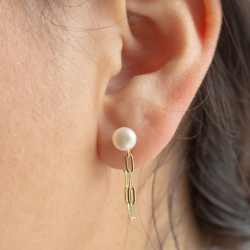 Pearl Paperclip Earring