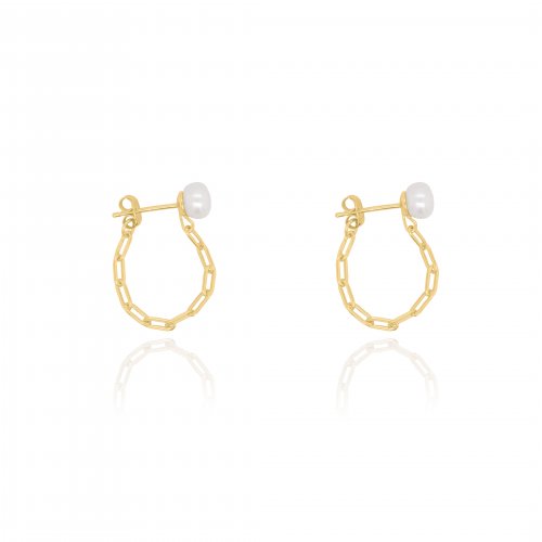 Pearl Paperclip Earring